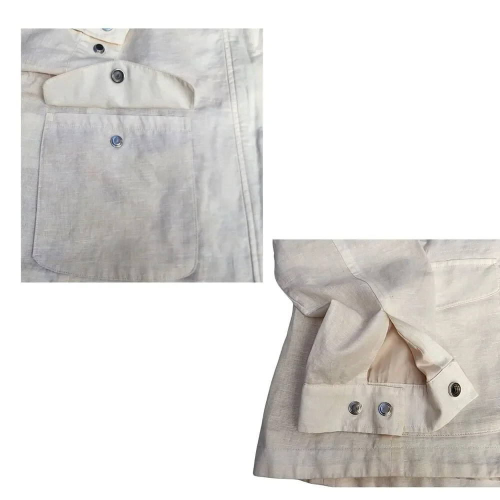 Peter Millar Women Linen/ Cotton Field Beige Discovery Jacket , Size Large‎ - Picture 7 of 15